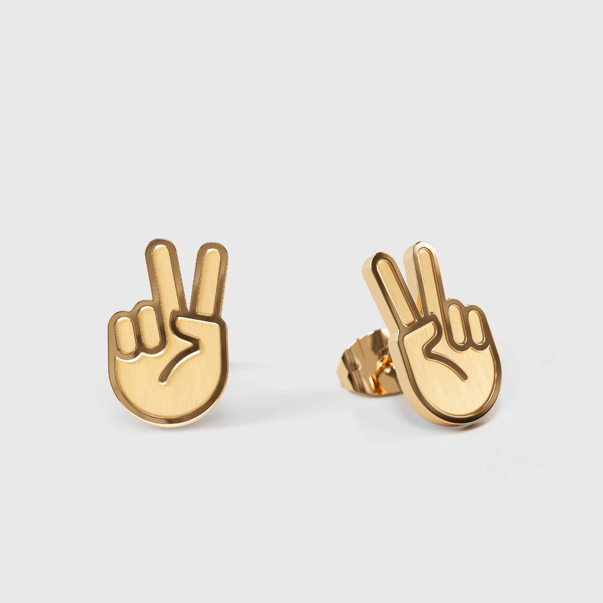 Peace – Ohrstecker – gold