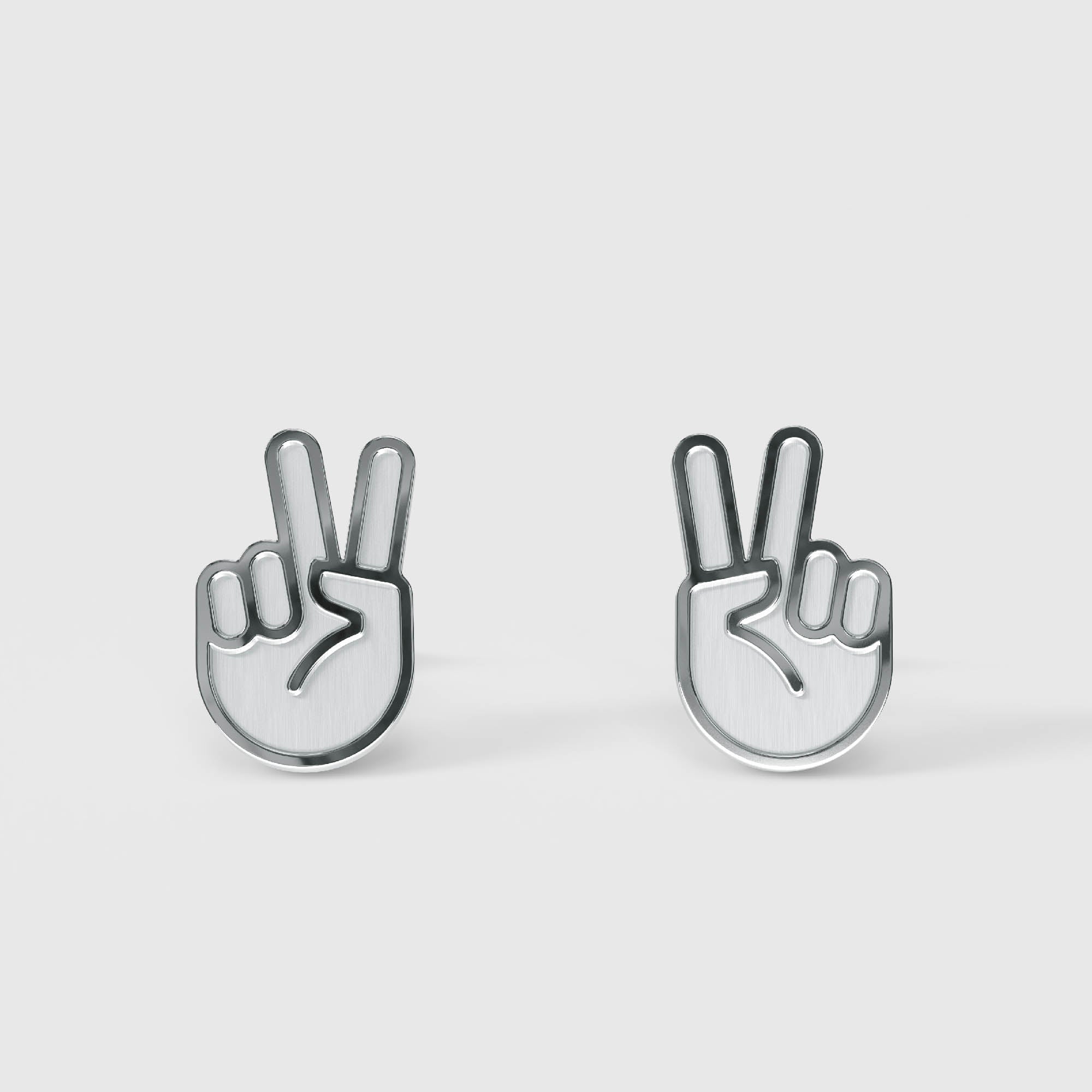 Peace – Ohrstecker – silber