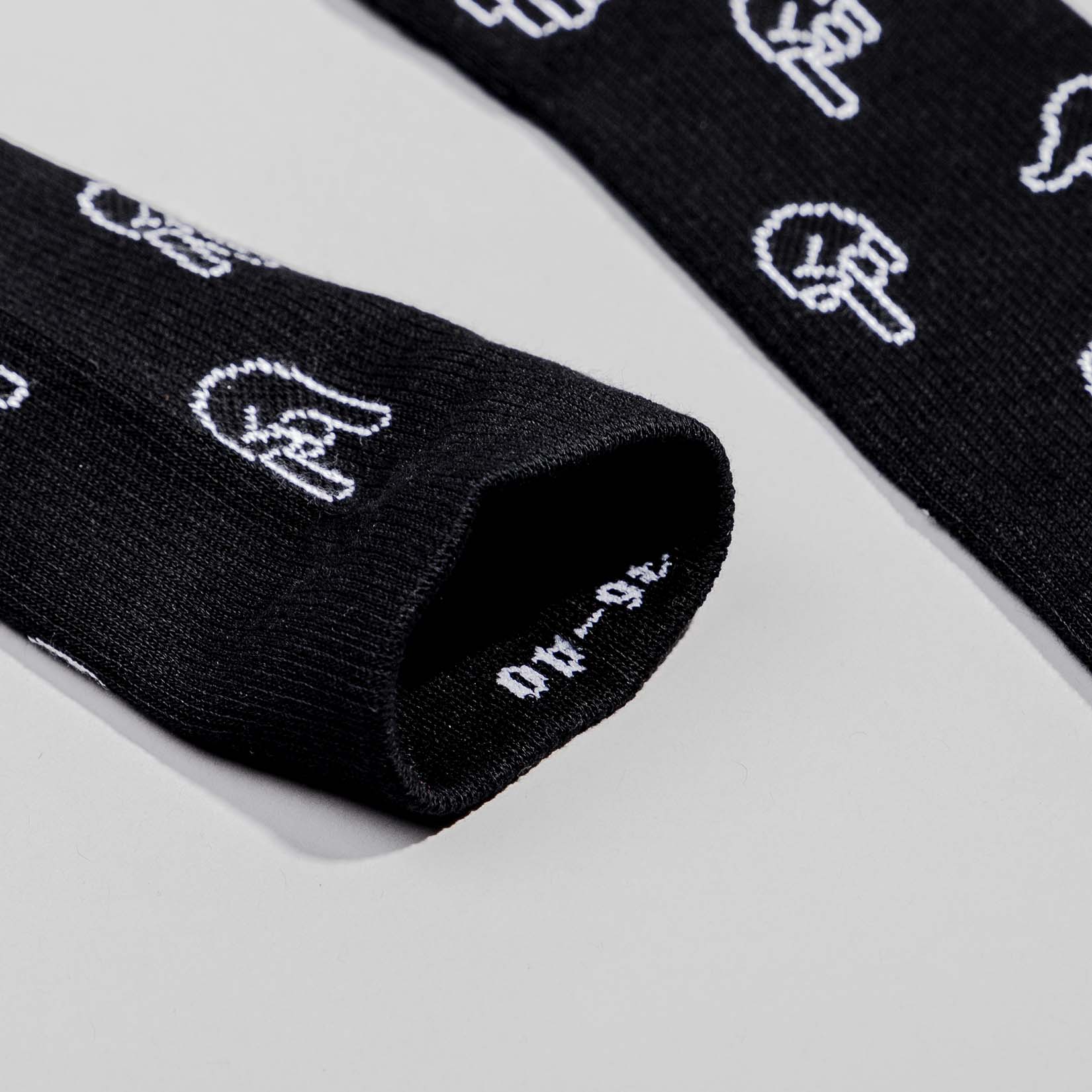 Fyngers Pattern - Premium Socken schwarz/weiß